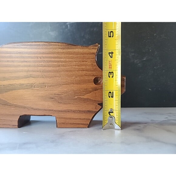 Pen Holder Handmade Wooden Pig Shaped Vintage - Picture 9 of 10